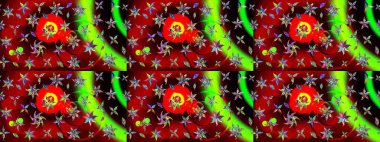 Renkli Bahar Teması eskiz kalıbı. Kırmızı renkte çiçekler. Düz Çiçek Elementleri Tasarımı. Raster illüstrasyonunda çiçek deseni çizimi.