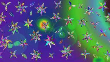 Yeşil renkli çiçekler. Nazik, narin çiçek arkaplanı. Raster çiçek desenli ve çiçekli..