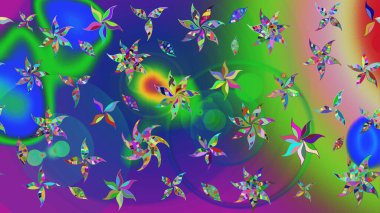 Renkli Bahar Teması eskiz kalıbı. Çocuk stili. Çiçekli eskiz arkaplanı. Düz Çiçek Elementleri Tasarımı.