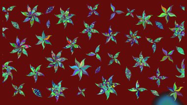 Raster çiçek desenleri çiziyor. Vadinin çiçekleri kırmızı renklerde.