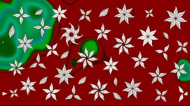 Çiçek tasarımı için inanılmaz bir kolaj cenneti tarzı. Parlak çiçekli kolaj çiçeği kırmızısı. Çiçekli zambaklar eskiz arka planı.