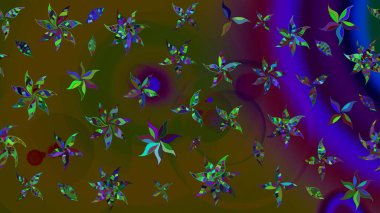 Raster illüstrasyonu. Kahverengi renklerde. Kahverengi renkte kahverengi papatya deseni.