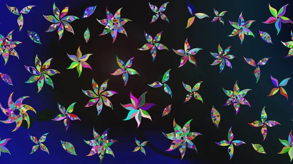 Küçük çiçekteki sevimli çiçek deseni. Raster illüstrasyonu. Çizim.