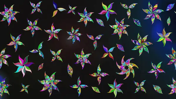 Çiçek ve yapraklı çiçek deseni. Küçük çiçekli şirin bir desen. Raster illüstrasyonu.