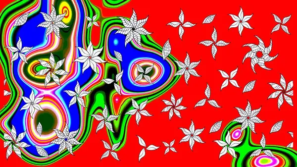 Raster suluboya çiçek deseni, narin çiçekler, kırmızı çiçekler, tebrik kartı şablonu. Güzel kumaş deseni.