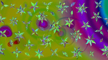 Yeşil renklerde. Raster illüstrasyonu. Anti-stres için Raster soyut şablon sayfası.