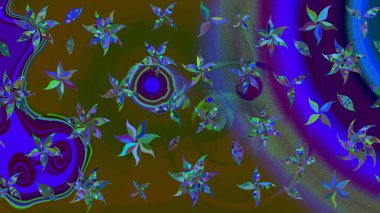 Şirin çiçek elementleri. Taslak desenli, modaya uygun kumaş deseni. Raster illüstrasyonu. Renkli Bahar Teması eskiz kalıbı. Düz Çiçek Elementleri Tasarımı.