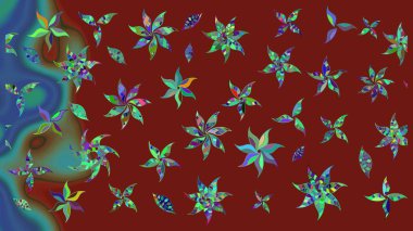 Raster deseni. Çiçekli çiçek deseni, suluboya. Küçük çiçekte güzel bir çiçek deseni..