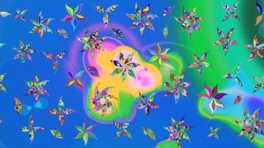 Çiçek mavisi eskiz deseni. Klasik taslak çizimi. Raster çiçek izi. Raster Yumuşak kumaş deseni.