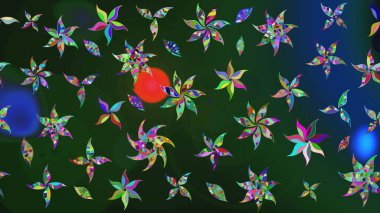 Küçük çiçekli basit bir çiçek çizimi. Moda baskısı, albüm, ambalaj kağıdı ve duvar kağıdı için zarif dekoratif süslemeler. Mavi renkte şirin çiçekler. Raster illüstrasyonu.