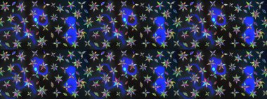 Yapraklı çiçekler ve kır renkli papatya çiçekleri. Eskiz arkaplan modeli. Raster - stok.