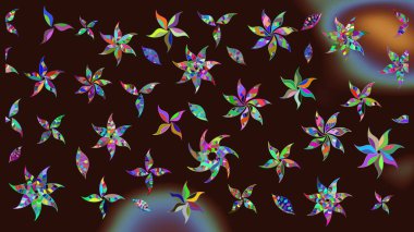 Çiçekli tebrik kartı. Çiçek arkaplan. Raster illüstrasyonu. Kahverengi renklerde. Suluboya çiçek buketi. Doğum günü kartı ya da düğün davetiyesi.