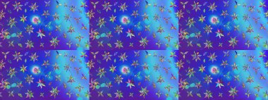 Mavi renkli çiçekler. Renkli Bahar temalı eskiz modeli. Çiçekli çiçek deseni, suluboya. Düz Çiçek Elementleri Tasarım Raster illüstrasyonu.