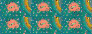 Mavi renkli çiçekler. Gömlek baskısı için çiçek boyası. Çiçek eskiz kalıbı geçmişi.