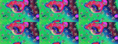 Tropik çiçekler. Gömlek, arka plan modelini çiz. Yeşil renkte çiçekler.