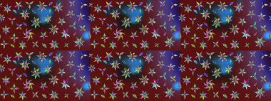 Çizim çiçek deseni duvar kâğıdı olarak kullanılabilir. Kırmızı renkte çiçekler. Raster illüstrasyonu.