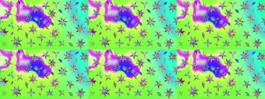 Üst manzara, yumuşak stil. Çiçek kompozisyonu, el boyası, hassas şablon. Sevgililer günü ve tebrik kartı konsepti için şık bir davetiye. Yeşil renkte manzaralı çiçek deseni.