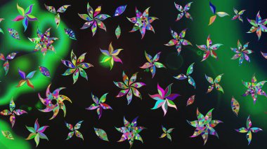 Parlak renkli çiçekleri ve gri renkli yaprakları olan harika bir çiçek deseni. Halk tarzı. Moda baskıları için zarif bir şablon. Modern çiçek arkaplanı.