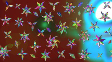 Çiçek. Taslak dekoratif arka plan, çiçek mandala. Raster illüstrasyonu. Kahverengi renklerde.