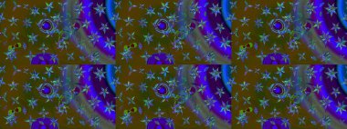 Raster illüstrasyonu. Kumaş, tekstil, duvar kağıdı baskısı için. Eskiz geçmişi. Eski usul. Tomurcukları papatya çiçekleri olan sevimli bir çiçek deseni. Miles Fleur, dandik süs.