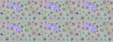 Eski usul küçük çiçekli şirin bir eskiz deseni. Moda arka planında parlak buketler. Raster illüstrasyonu. Kumaş, duvar kâğıdı ve kağıda yazdırmak için gelişen arkaplan.