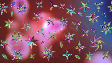 Kahverengi yapraklı yabani çiçekler. Raster illüstrasyonu. Eskiz arkaplan modeli. Suluboya, elle çizilmiş.