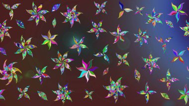 Yapraklı çizim şekli. Davetiye ve kartpostal tasarımı için dekoratif çiçek unsurları. Poster ya da kapak için arka plan. Tekstil için figür. Sevimli zarif çiçekler Raster illüstrasyonu.