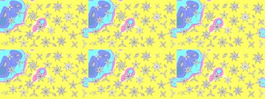 Raster illüstrasyonu. Egzotik çiçekler, botanik parlak klasik sarı renkler. Klasik tropikal doğal elementlerin suluboya seti.