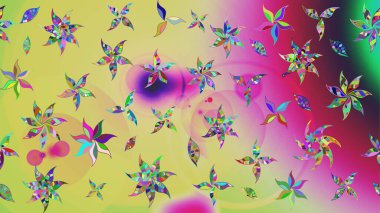 Güzel kumaş deseni. Raster illüstrasyonu. Raster illüstrasyonundaki çiçek desenli çizim. Tarafsız renklerde.