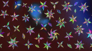 Güzel kumaş deseni. Raster suluboya deseni, narin çiçekler, kahverengi çiçekler, tebrik kartı şablonu..