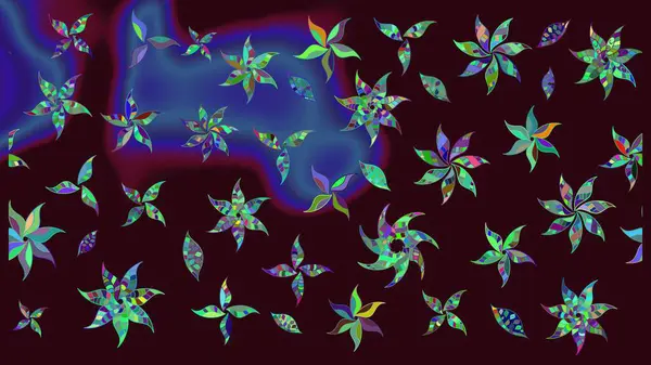 Soyut etnik raster çizim kalıbı. Arkaplan dokusu, duvar kağıdı, kahverengi renkli çiçek teması. Kabile sanatı boho baskısı, klasik çiçek arkaplanı.