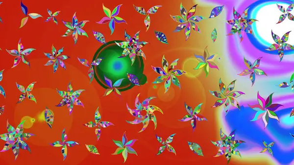 Zarif, parlak ve turuncu çiçek desenli tasarım. Sabıka baskıları, bebek kıyafetleri, duvar kâğıtları, paket kutuları vb..