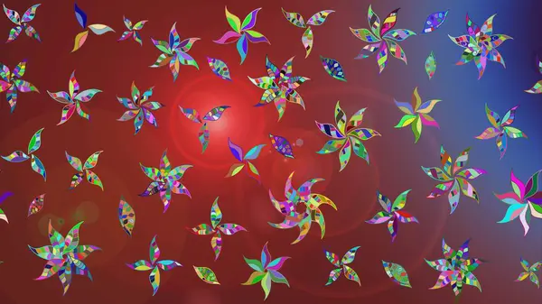 Kahverengi renkli çiçekler. Renkli Yaz Temalı eskiz kalıbı. Raster illüstrasyonundaki çiçek desenli çizim. Düz Çiçek Elementleri Tasarımı.