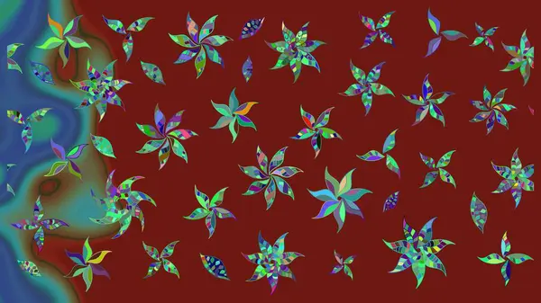 Raster deseni. Çiçekli çiçek deseni, suluboya. Küçük çiçekte güzel bir çiçek deseni..