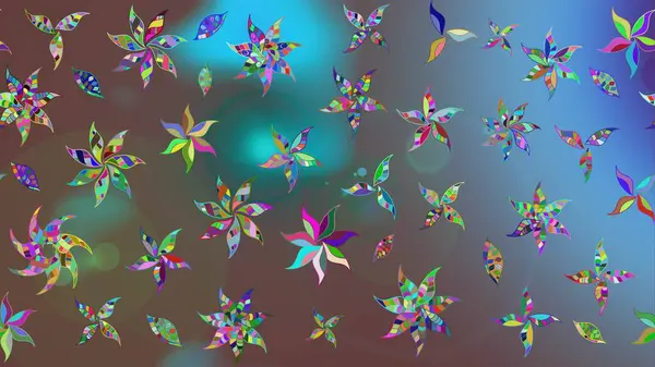 Çiçek duvar kâğıdı. Raster illüstrasyonu. Renkli çizim kalıbı. Çiçek arkaplan. Kahverengi renkli şirin tekstil.