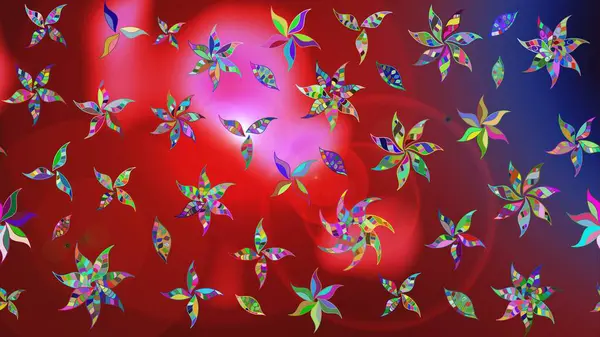 Raster illüstrasyonu. Kırmızı renkte çiçekler. Çizim çiçek deseni duvar kağıdı için kullanılabilir.