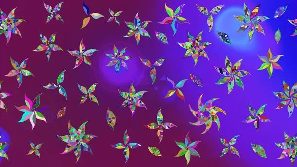 Mor renkli şirin tekstil. Çiçek arkaplan. Renkli çizim kalıbı. Raster illüstrasyonu. Çiçek duvar kağıdı.