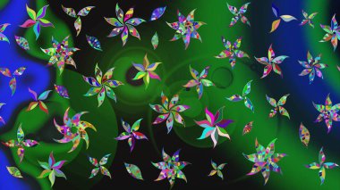 Klasik taslak çizimi. Raster çiçek izi. Raster Yumuşak kumaş deseni. Çiçek yeşili çizim deseni.