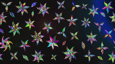 Sevimli küçük çiçek desenle. Raster resim. Çiçek desenli çiçek ve yaprakları ile.