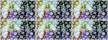 Raster Çiçek İllüstrasyonu güzel tekstil. Tarafsız ve gri renklerde etnik çiçeklerle kusursuz bir desen..