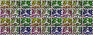 Kusursuz çiçek deseni duvar kâğıdı olarak kullanılabilir. Yeşil ve nötr renklerde çiçekler. Raster illüstrasyonu.