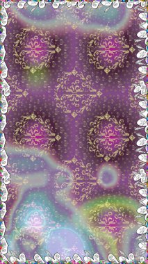 Raster illüstrasyonu. Çiçekli karalama şeklinde Raster çiçek deseni. Yumuşak, yaz çiçekleri mor renkte.