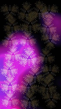 Kar taneleri tasarımı. Modern tasarım posteri, kapak, siyah, mor ve mor renkli kart tasarımı. Son moda kar taneleri ve elementler onun kartlarını gösteriyor. Retro biçim dokusu, şablon kış elementleri.