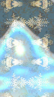 Bahar çiçekleriyle güzel bir çiçek deseni çizmişsin. Güzel kumaş deseni. Raster illüstrasyonu.