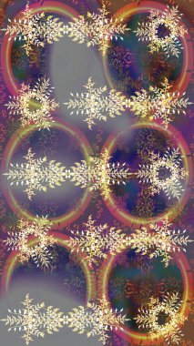 Raster illustration. Christmas festive background. Christmas snowflake of decoration on snow.