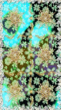 Altın elementlerle nötr renklerde altın desen. Raster altın pürüzsüz desen. Düz elle çizilmiş klasik koleksiyon. Arkaplan, kumaş, altın duvar kağıdı.