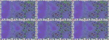 Raster. Kıyafetler, erkekler, kızlar ve duvar kağıtları için soyut, pürüzsüz desen. Mor ve mavi renkli bir resim. Kelebekli Raster.