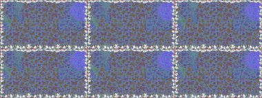 Tekrarlanan karalamalar. Kusursuz renksiz desen. Mavi ve kahverengi arka planda el çizimi. Mistik, semboller..