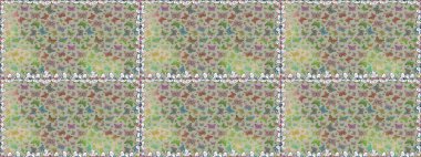 Gri ve nötr renklerde bir resim. Elin kusursuz deseni suluboya desenli siluet kelebekleri. Raster illüstrasyonu. Klasik tarzda..