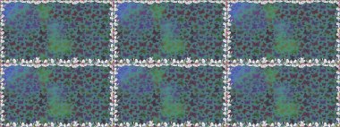 Raster illüstrasyonu. Tekstil, duvar kâğıtları, web sayfası arkaplanları ve yüzey dokuları için mükemmel. Mavi ve gri renklerdeki renkli kelebeklerin kusursuz arka planı.